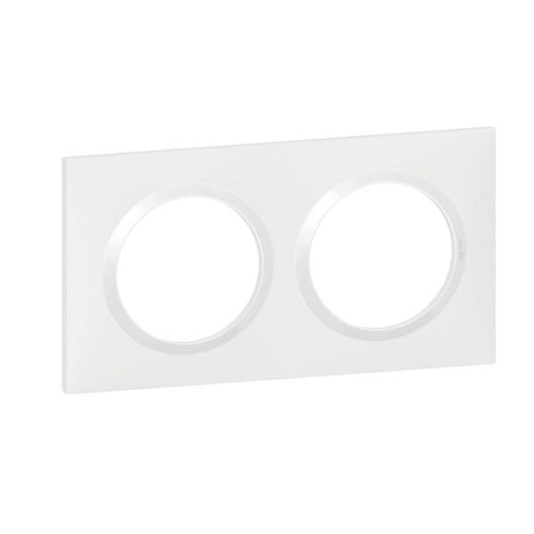 Plaque 2 postes blanc carré dooxie 2
