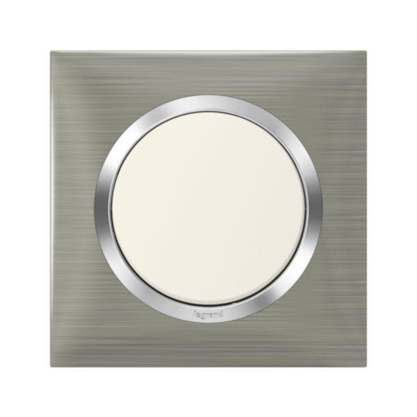 Plaque 1 poste inox brossé carré dooxie