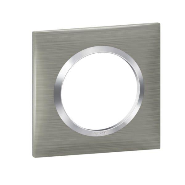 Plaque 1 poste inox brossé carré dooxie 2