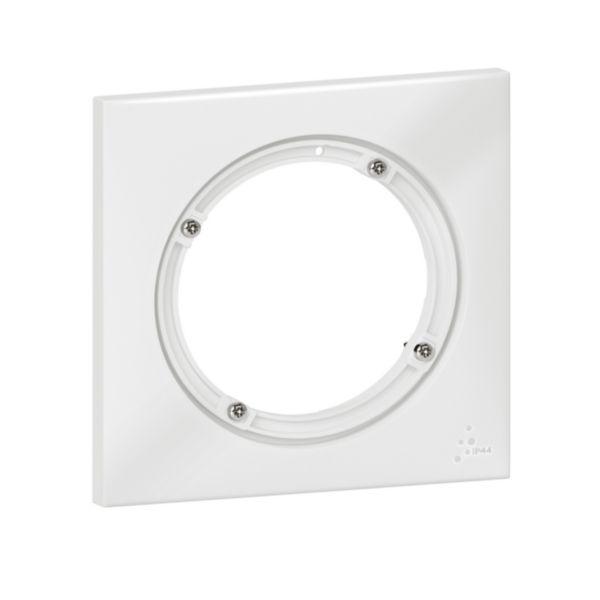 Plaque 1 poste blanc ip44 carré dooxie 2