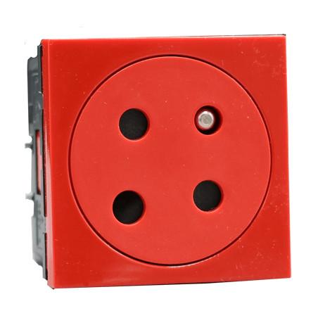 Prise 2p+t 16a 2mod à détromp rouge
