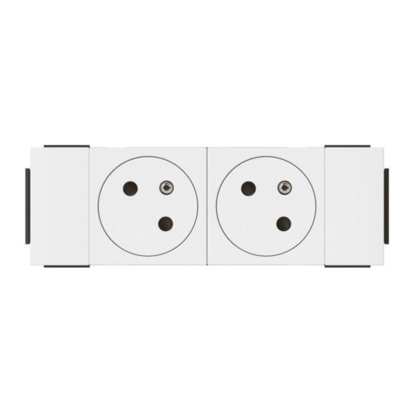 Prise 2*2p+t 16a 2mod M45 clip sur goul