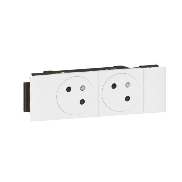 Prise 2*2p+t 16a 2mod M45 clip sur goul 2