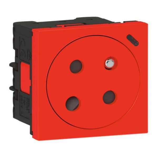 Prise 2*2p+t 16a 2mod détromp avec voyant rouge
