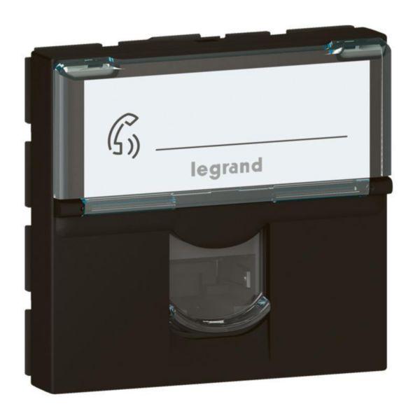 Prise RJ45 CAT 6 ftp 2mod mosaic noir mat