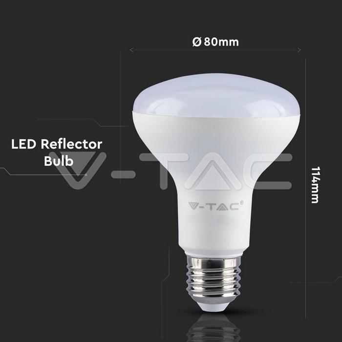 Lampe reflec R80 led E27 10w=75w 4000K/LJ 800lm 6