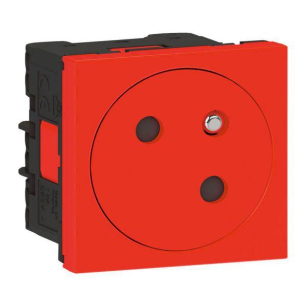 Prise 2*2p+t 16a surface link rouge 2m 077118