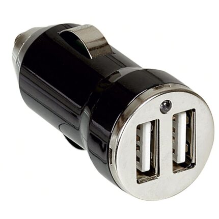 Chargeur allume-cigare double USB - 2,1 A max.LE 050682 Fiches spéciales Chargeurs sortie USB- Puissance totale de charge : 2,1 A