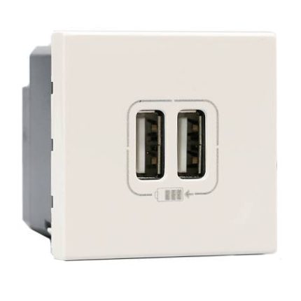 Prise courant USB 2port 2mod 5v 1500ma blc
