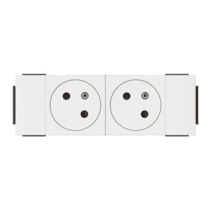 Prise 2*2p+t 16a 2mod M45 clip sur goul